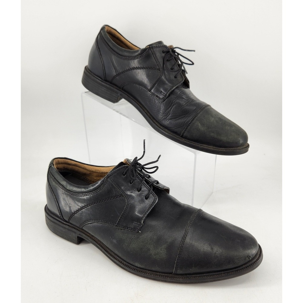Florsheim Cap Toe Oxford Mens 9 D Black Leather Lace Up Dress Shoes 11704-001
